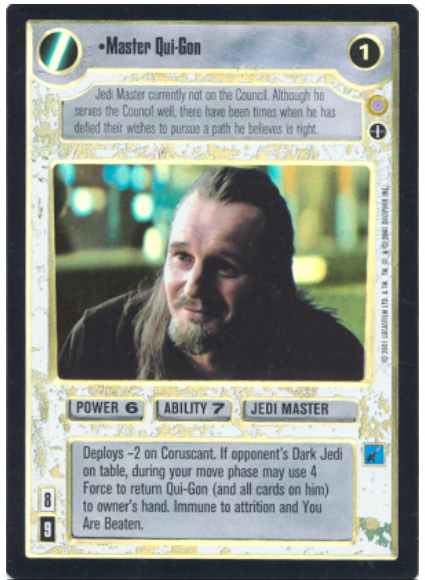 Star Wars CCG Reflections 3 III Foil Master Qui Gon 
