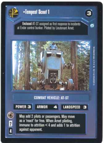 2000 copyright played Tempest Scout 3 ENDOR star wars ccg swccg 