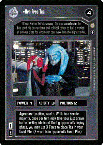 #50 Orn Free Taa BASE CARD PATTERN 1 2015 Star Wars High Tek 