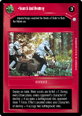 Star Wars CCG Endor Card Search And Destroy