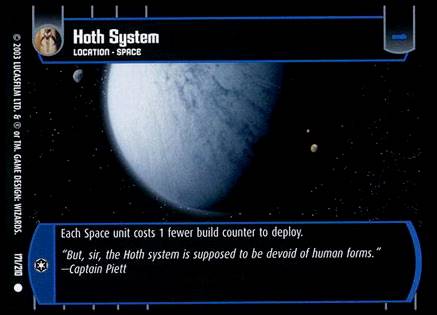 Hoth System SWCCG Star Wars CCG Hoth System