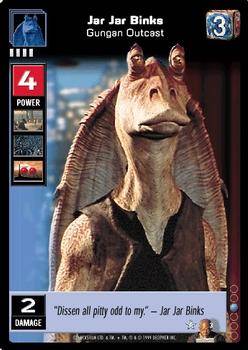 Star Wars Young Jedi ジャー・ジャー・ビンクス カード Buy Jar Jar Binks, Gungan Outcast #3 | Young Jedi CCG | SWCCGStore.com