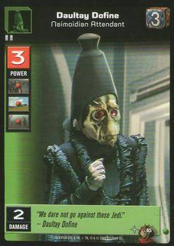 Star Wars Young Jedi CCG Daultay Dofine, Neimoidian Attendant #85